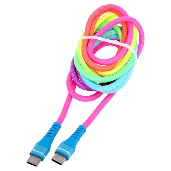 Charge & Sync Usb C To Type C Rainbow Polyester Cable - 200cm