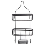 Load image into Gallery viewer, Black 2 Tier Shower Caddy With Soap Holder - 60cm x 28cm x 13cm
