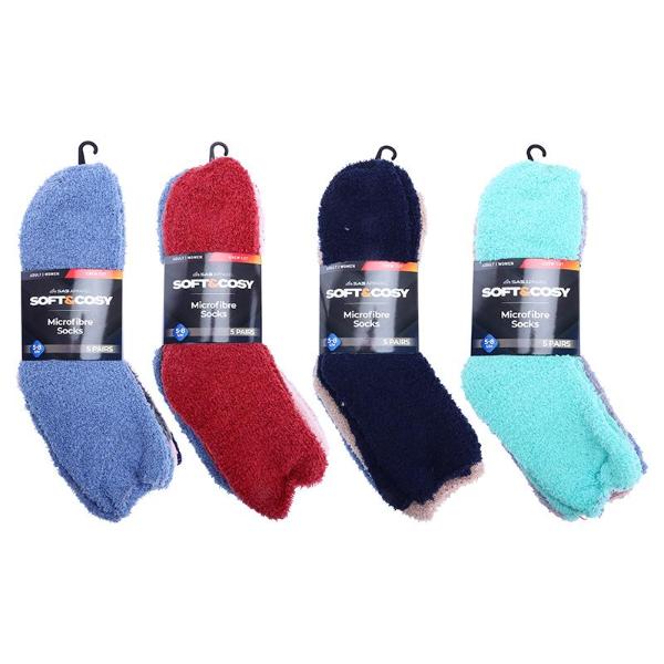 5 Pack Microfibre Womens Socks