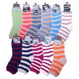 Load image into Gallery viewer, 12 Pack Womens Stripes Microfibre Socks
