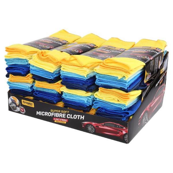 12 Pack Super Soft Microfibre Cloth - 30cm x 30cm