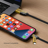 Load image into Gallery viewer, Yellow &amp; Black Charge &amp; Sync Universal 4in1 Cable - 100cm
