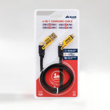 Load image into Gallery viewer, Yellow &amp; Black Charge &amp; Sync Universal 4in1 Cable - 100cm
