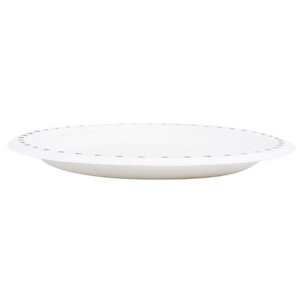 18 Pack Large Round Holly Print Christmas Sugarcane Bagasse Plates - 23cm