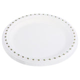 Load image into Gallery viewer, 18 Pack Large Round Holly Print Christmas Sugarcane Bagasse Plates - 23cm
