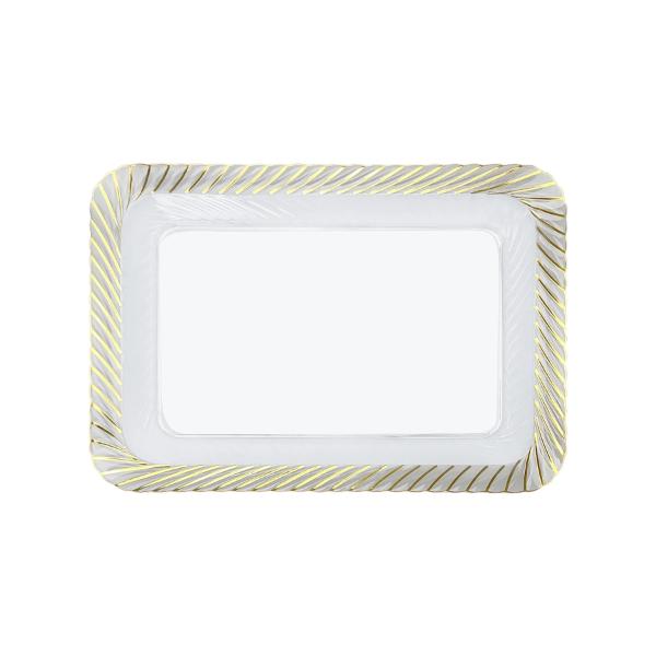 Oblong Serving Tray With Gold Edge - 28.5cm x 41cm