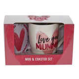 Load image into Gallery viewer, 2 Pack Love You Mummy Heart Mug Coaster Set - 250ml
