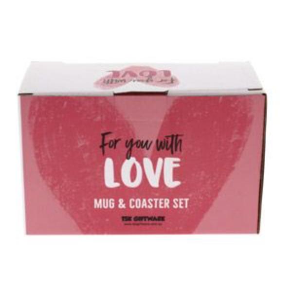 2 Pack Love You Nan Heart Mug Coaster Set - 250ml