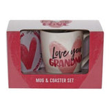 Load image into Gallery viewer, 2 Pack Love You Grandma Heart Mug Coaster Set - 250ml
