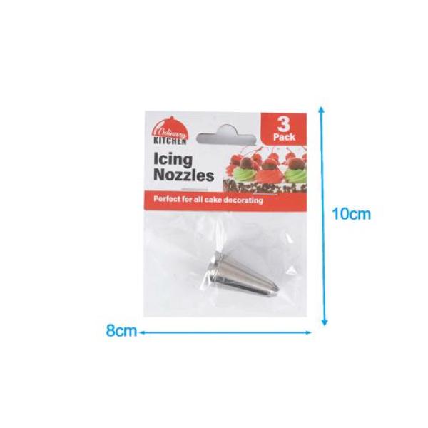 3 Pack Stainless Steel Icing Nozzles