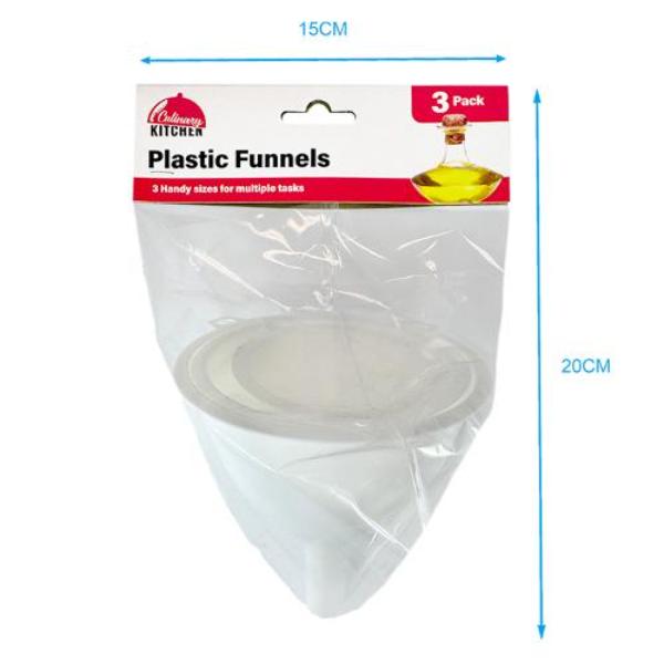 3 Pack White Funnels - 10cm x 9cm x 7cm