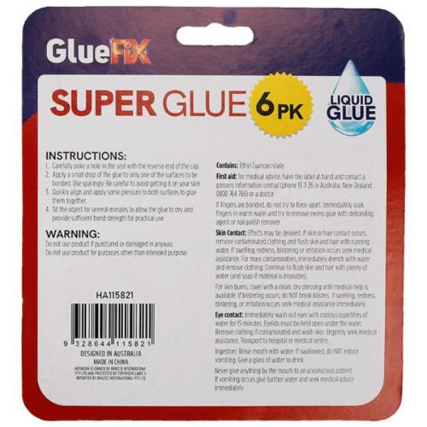 6 Pack Gluefix Super Glue