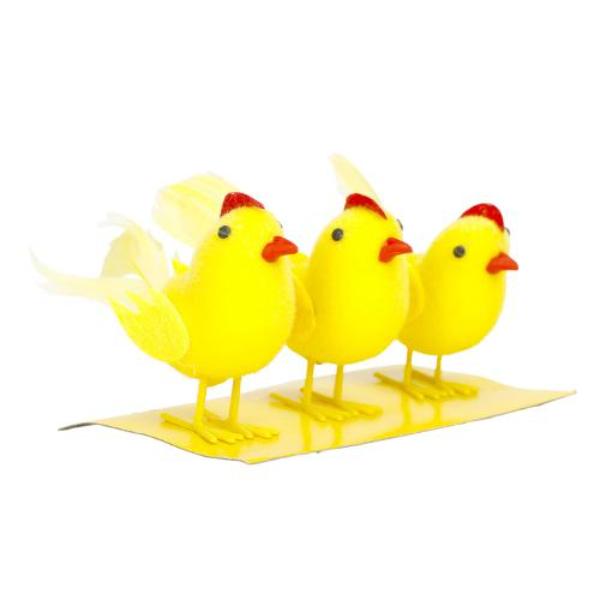 3 Pack Easter Chicks Feather - 5cm