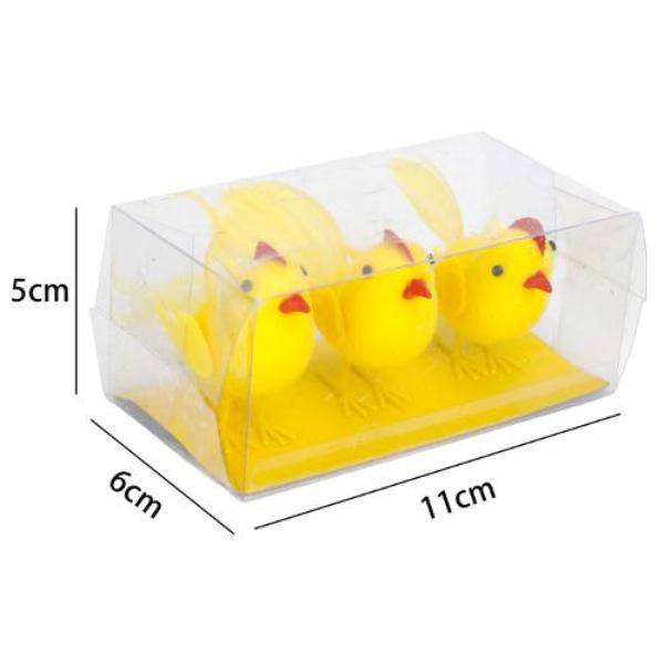 3 Pack Easter Chicks Feather - 5cm