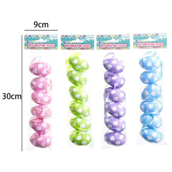 6 Pack Easter Printed Eggs - 4cm x 6cm