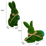 Load image into Gallery viewer, Green Easter Flock Bunny - 12cm x 8cm x 19cm
