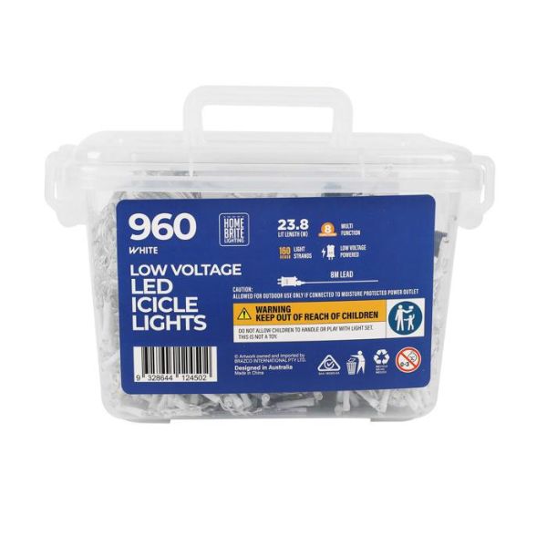 960 Pack White Led Icicle Light - 23.8m