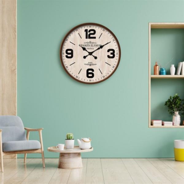 Wooden Wall Clock - 76.8cm x 6.5cm