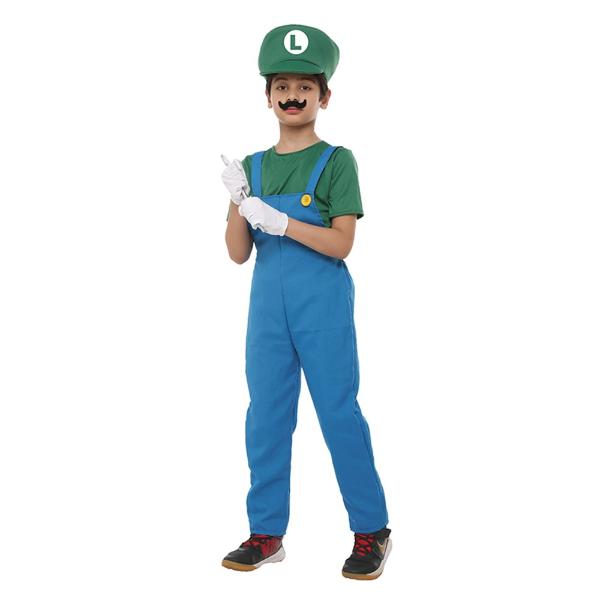 Super Plumber Green Boys Costume - 9 - 10 Years