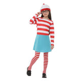 Load image into Gallery viewer, Wally Red &amp; White Striped Girls Costume - 9 - 10 Years
