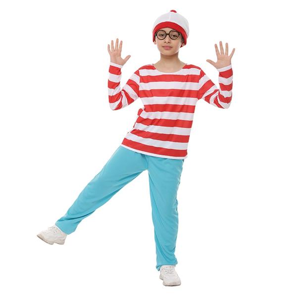 Wally Red & White Striped Boys Costume - 7 - 8 Years