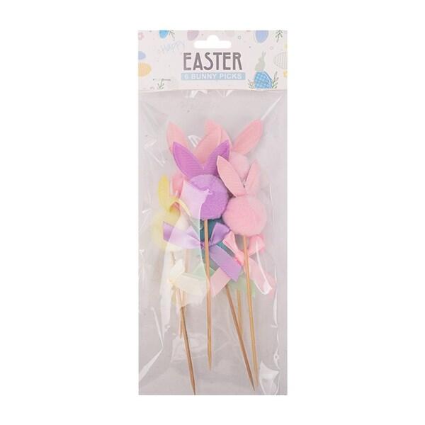 6 Pack Bunny Picks - 14cm