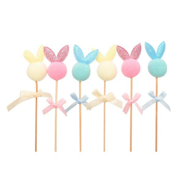 6 Pack Bunny Picks - 14cm