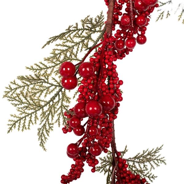 Red Berry & Leaf Garland - 140cm