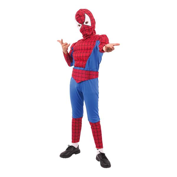 Man Muscle Super Hero Spider Costume - 7 - 8 Years