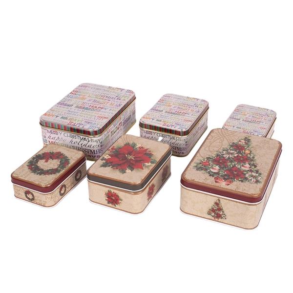 Medium Christmas Tin - 14.3cm x 10.2cm x 5.5cm