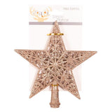 Load image into Gallery viewer, Pale Pink Or Champagne Glitter Star Tree Topper - 20cm
