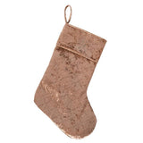 Load image into Gallery viewer, Champagne Velour Stockings With Champagne Glitter Snowflake
