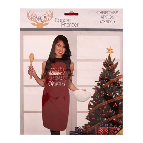 Red Christmas Apron - 67cm x 80cm