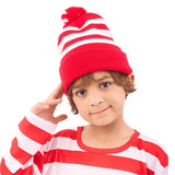 Load image into Gallery viewer, Red &amp; White Striped Wally Beanie
