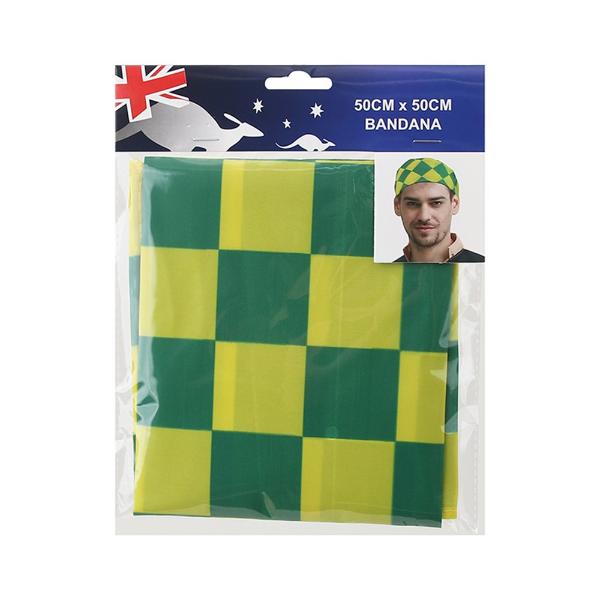 50 Pack Polyester Green & Gold Bandana - 50cm