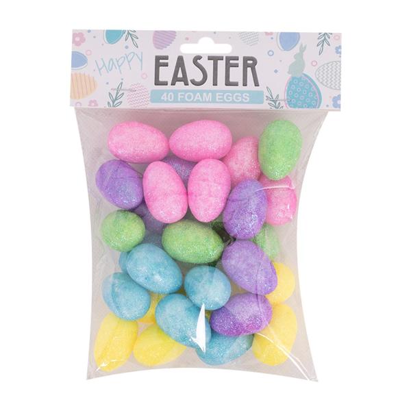 30 Pack Easter Coloured Foam Eggs - 2.8cm x 4cm