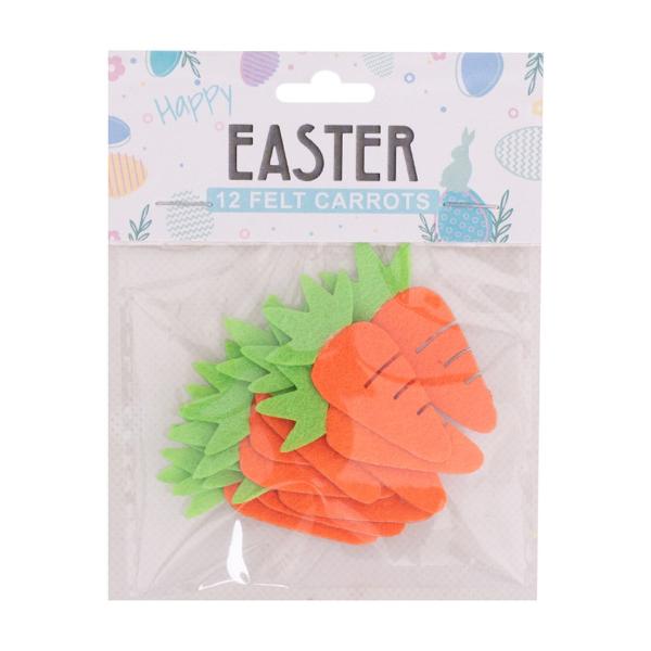 12 Pack Felt Carrot - 2cm x 5cm