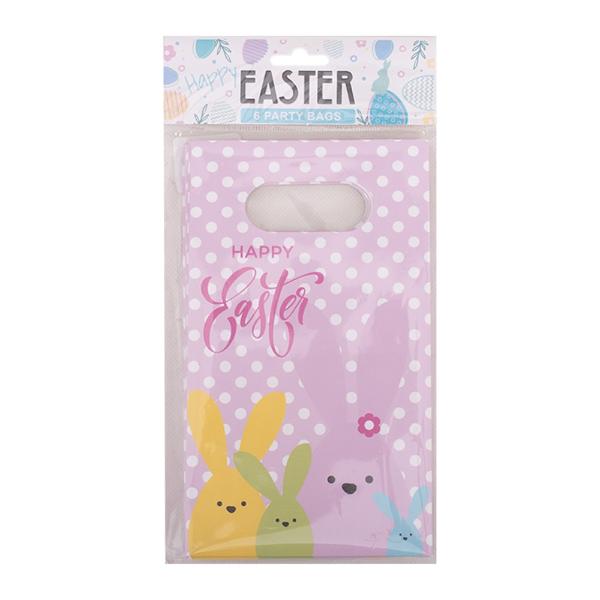 6 Pack Easter Party Bags - 10.5cm x 4.6cm x 18cm