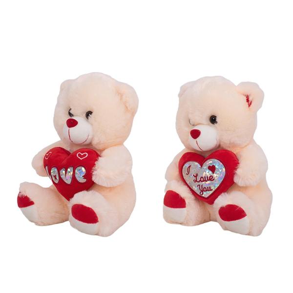 Assorted Red Heart Plush Bear - 25cm