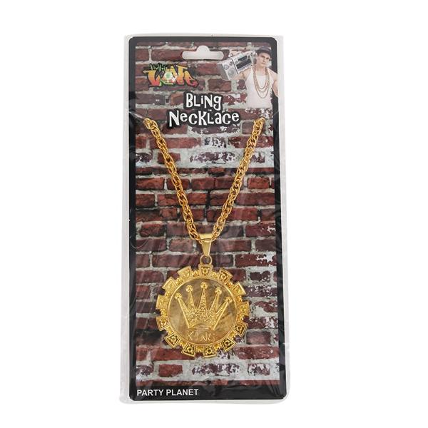 Gold Crown Medallion Necklace