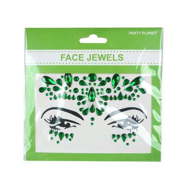 Green Stick On Face Jewellery