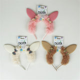 Load image into Gallery viewer, 3A FURRY BUNNY HEADBAND IVORY, COFFEE, PINK
