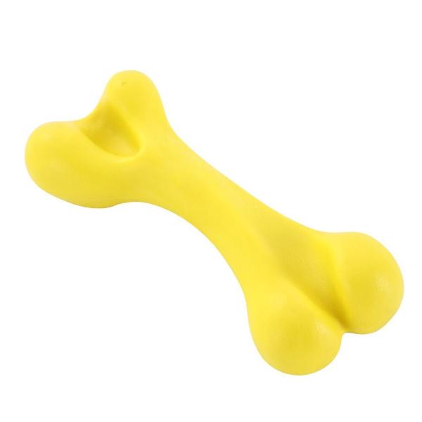 Paws & Claws Yellow Classic Beef Flavour Rubber Bone Toy - 18cm x 7cm