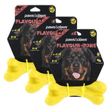 Load image into Gallery viewer, Paws &amp; Claws Yellow Classic Beef Flavour Rubber Bone Toy - 18cm x 7cm
