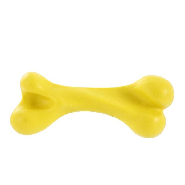 Paws & Claws Yellow Classic Beef Flavour Rubber Bone Toy - 18cm x 7cm