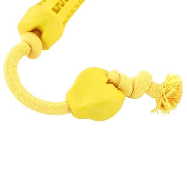 Paws & Claws Yellow Beef Flavour Double Rubber Tugger Dog Toy - 65cm