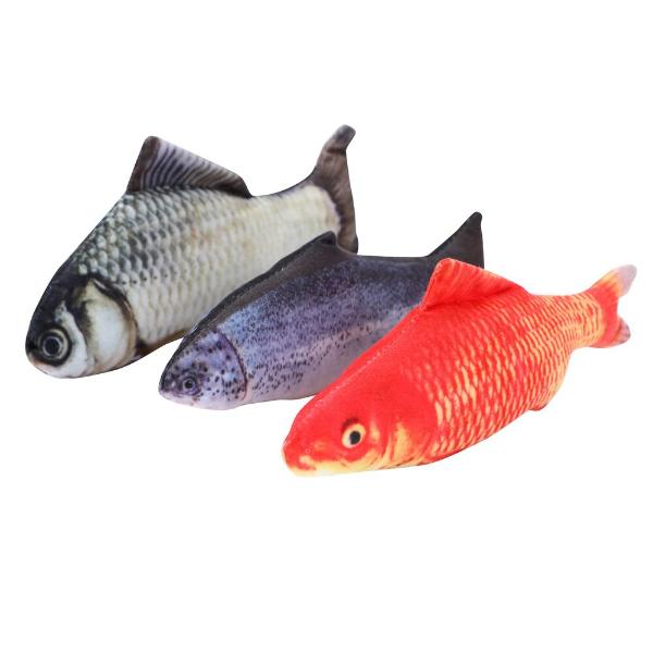 Paws & Claws Orange Real Fish Printed Catnip Toy - 20cm