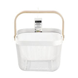 Load image into Gallery viewer, Birch Wood Handle White Mesh Storage Basket - 25cm x 25cm x 17cm
