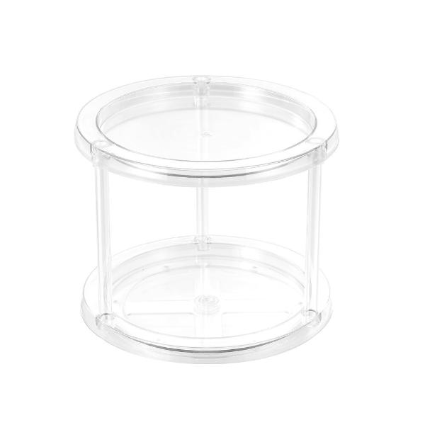 2 Pack Clear Crystal 2 Tier Turnable Organiser - 24.5cm