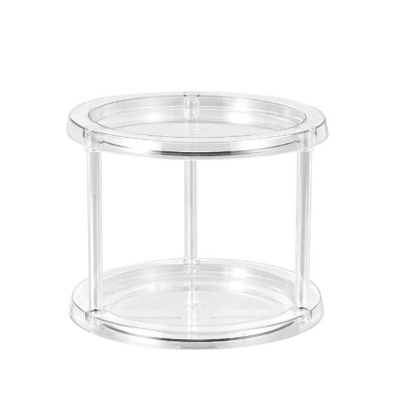 2 Pack Clear Crystal 2 Tier Turnable Organiser - 24.5cm